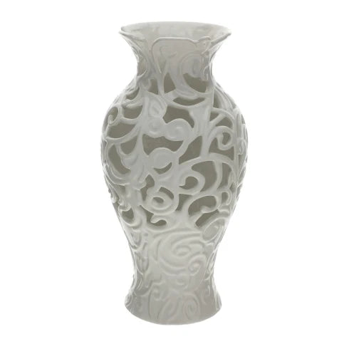 Vaso Traforato in Porcellana Bianca 33 cm - Hervit