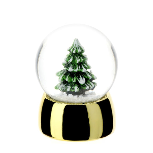 Mini Palla di Neve con Alberello su Base Oro 3,5×4,5 cm - Hervit