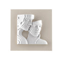 Quadretto in Marmorino con Volti Innamorati 3D 15x15 cm - Bongelli Preziosi