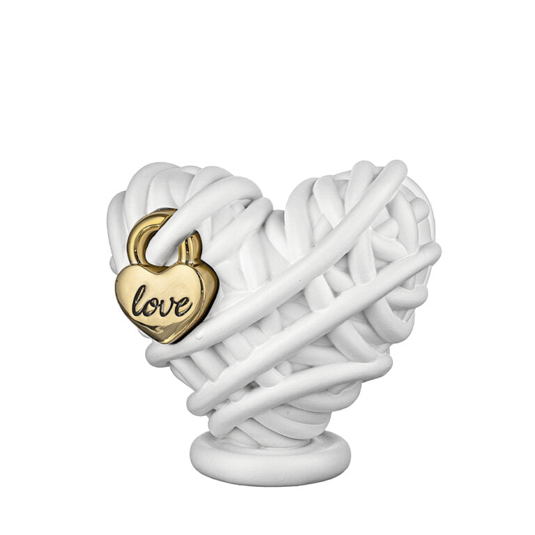 Cuore Intrecciato in Marmorino con Lucchetto 8x8 cm - Bongelli Preziosi