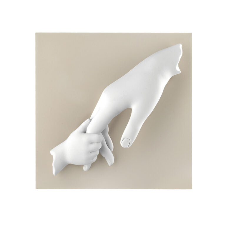 Quadretto in Marmorino con Manina 15x15 cm - Bongelli Preziosi