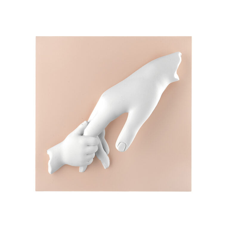 Quadretto in Marmorino con Manina 15x15 cm - Bongelli Preziosi