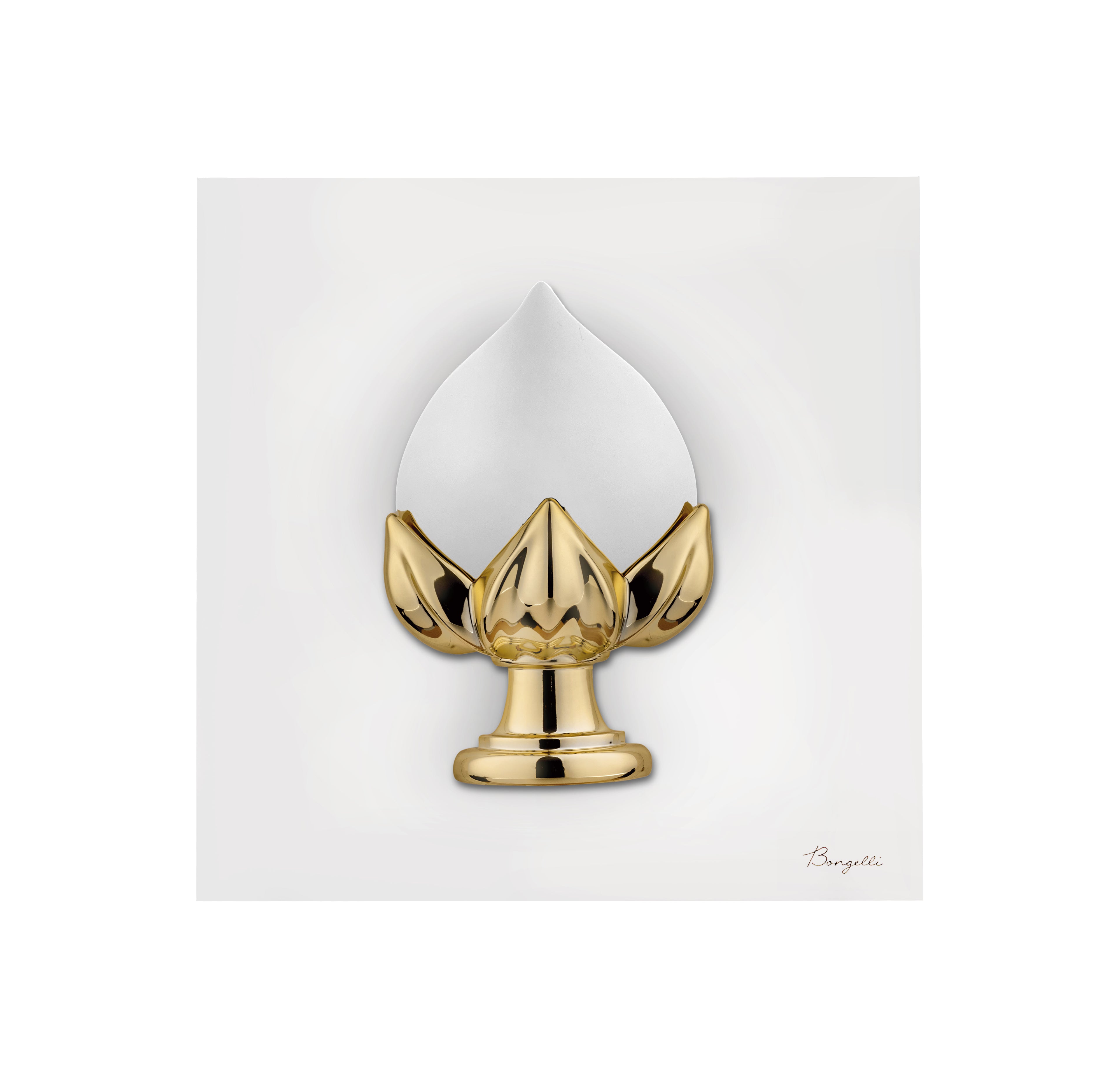 Quadretto in Marmorino Bianco con Pumo 3D 16X16 cm - Bongelli Preziosi