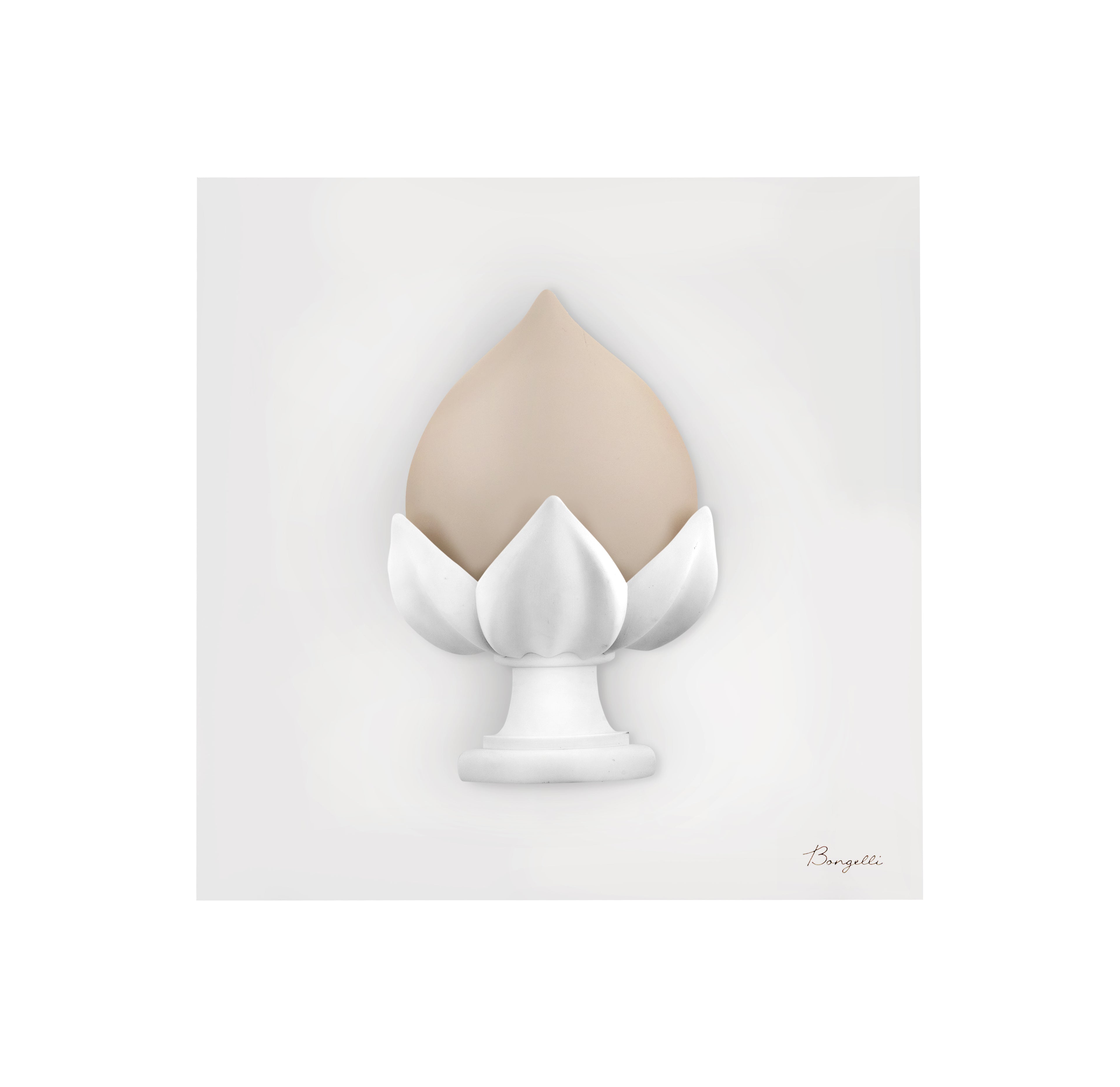 Quadretto in Marmorino Bianco con Pumo Nocciola 3D 16X16 cm - Bongelli Preziosi