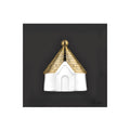 Quadretto in Marmorino Nero con Trullo 3D Oro e Bianco 16x16 cm - Bongelli Preziosi