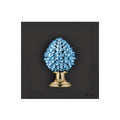 Quadretto in Marmorino Nero con Pigna Blu 3D 16x16 cm - Bongelli Preziosi