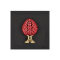 Quadretto in Marmorino Nero con Pigna Rossa 3D 16x16 cm - Bongelli Preziosi