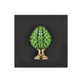 Quadretto in Marmorino Nero con Pigna Verde 3D 16x16 cm - Bongelli Preziosi