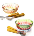 Insalatiera in Vetro Colorato con Mestoli Rainbow Crystal - Madrhelen