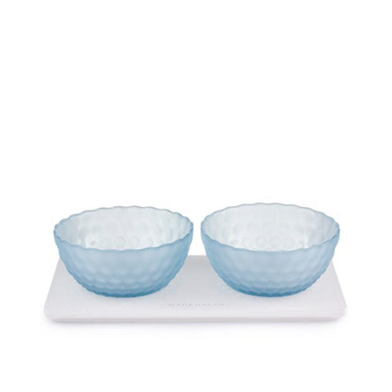 Set di Ciotole in Vetro Colorato con Vassoio 26.5x3x7h cm - Madrhelen