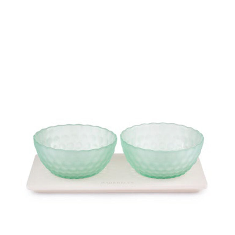 Set di Ciotole in Vetro Colorato con Vassoio 26.5x3x7h cm - Madrhelen