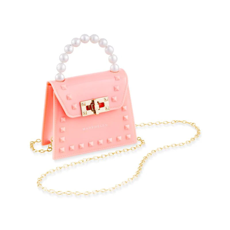 Borsa in Silicone con Borchie e Manico Elegante 15x12 cm - Madrhelen