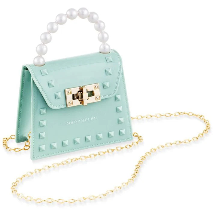 Borsa in Silicone con Borchie e Manico Elegante 15x12 cm - Madrhelen