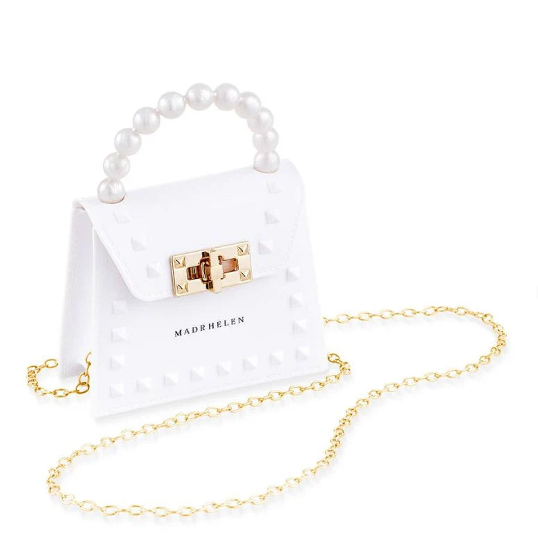 Borsa in Silicone con Borchie e Manico Elegante 15x12 cm - Madrhelen