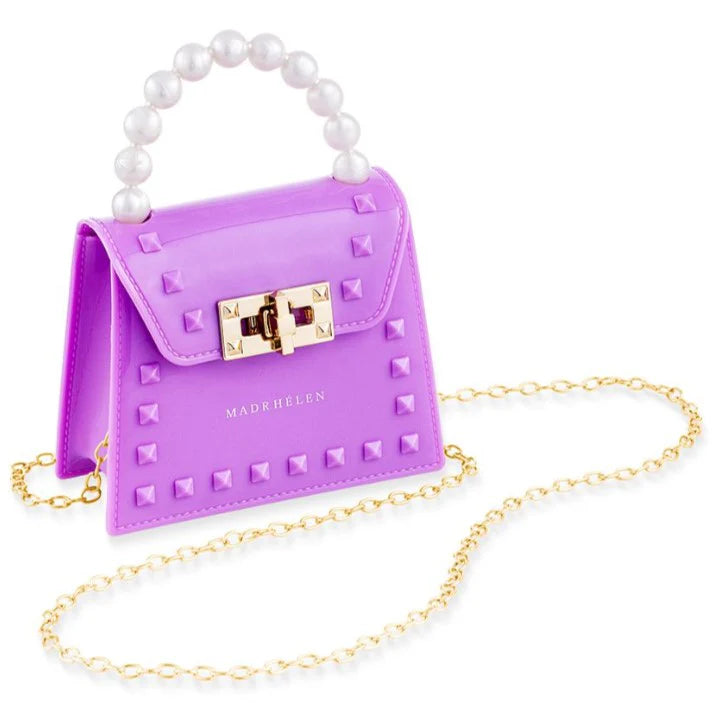 Borsa in Silicone con Borchie e Manico Elegante 15x12 cm - Madrhelen
