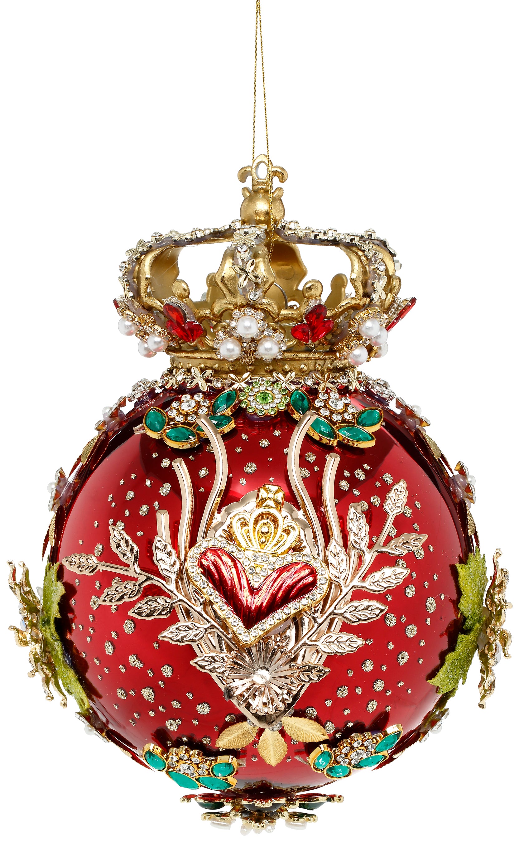 Crown Jewels Ball Ornament Red 18 cm - Mark Roberts