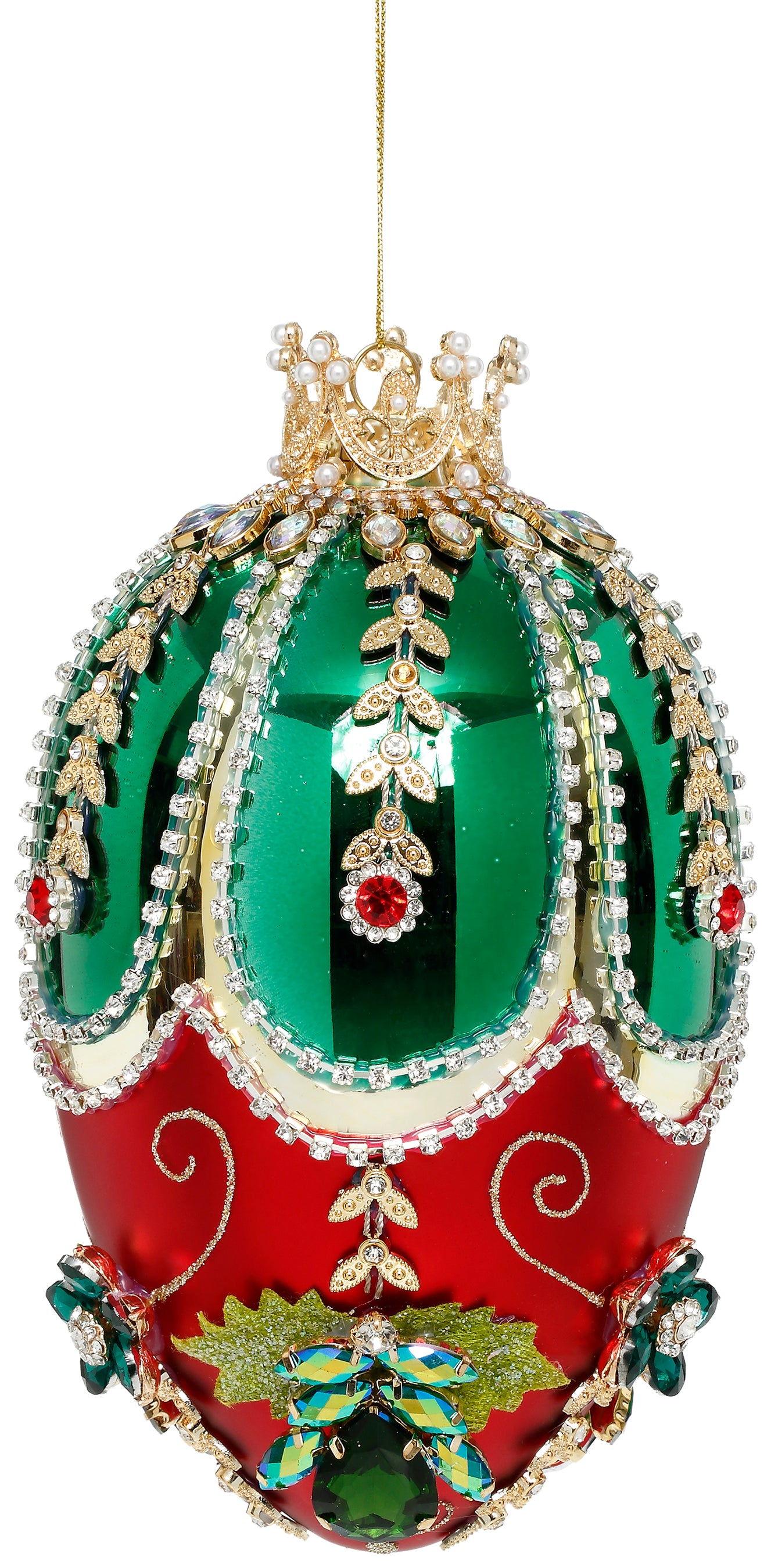 Faberge Jewel Egg Ornament Green 18 cm - Mark Roberts
