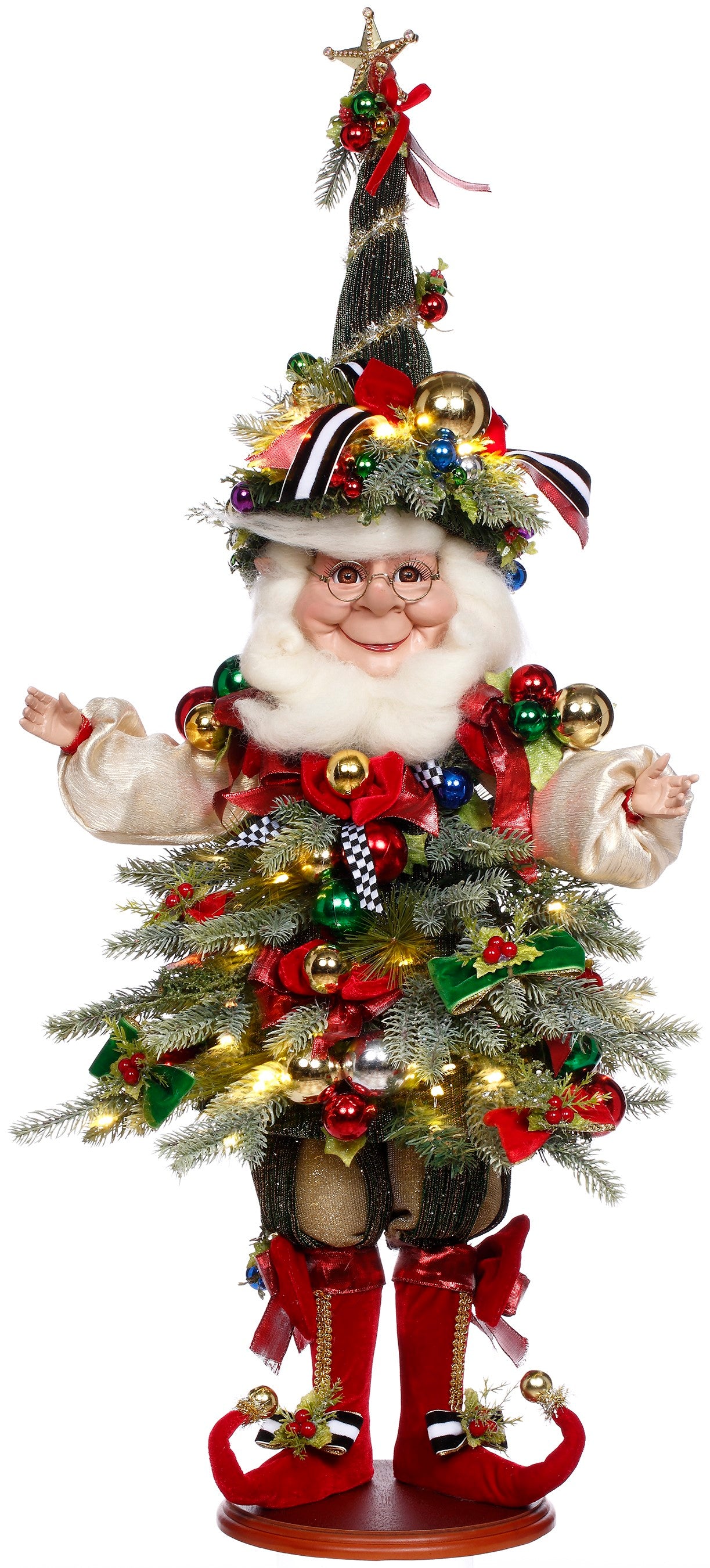 Med Xmas Tree Elf W/Lights - Mark Roberts