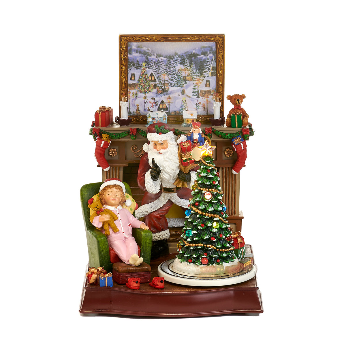 Carillon Natalizio in Resina con Luci e Movimento 28 cm - Goodwill