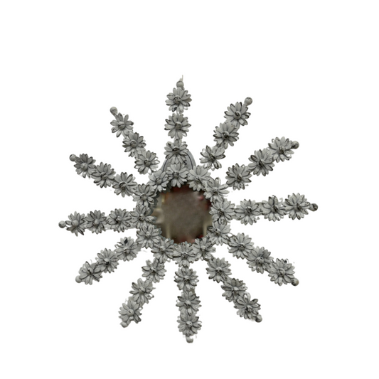 Decorazione da Parete in Metallo a Forma di Fiore con Specchio