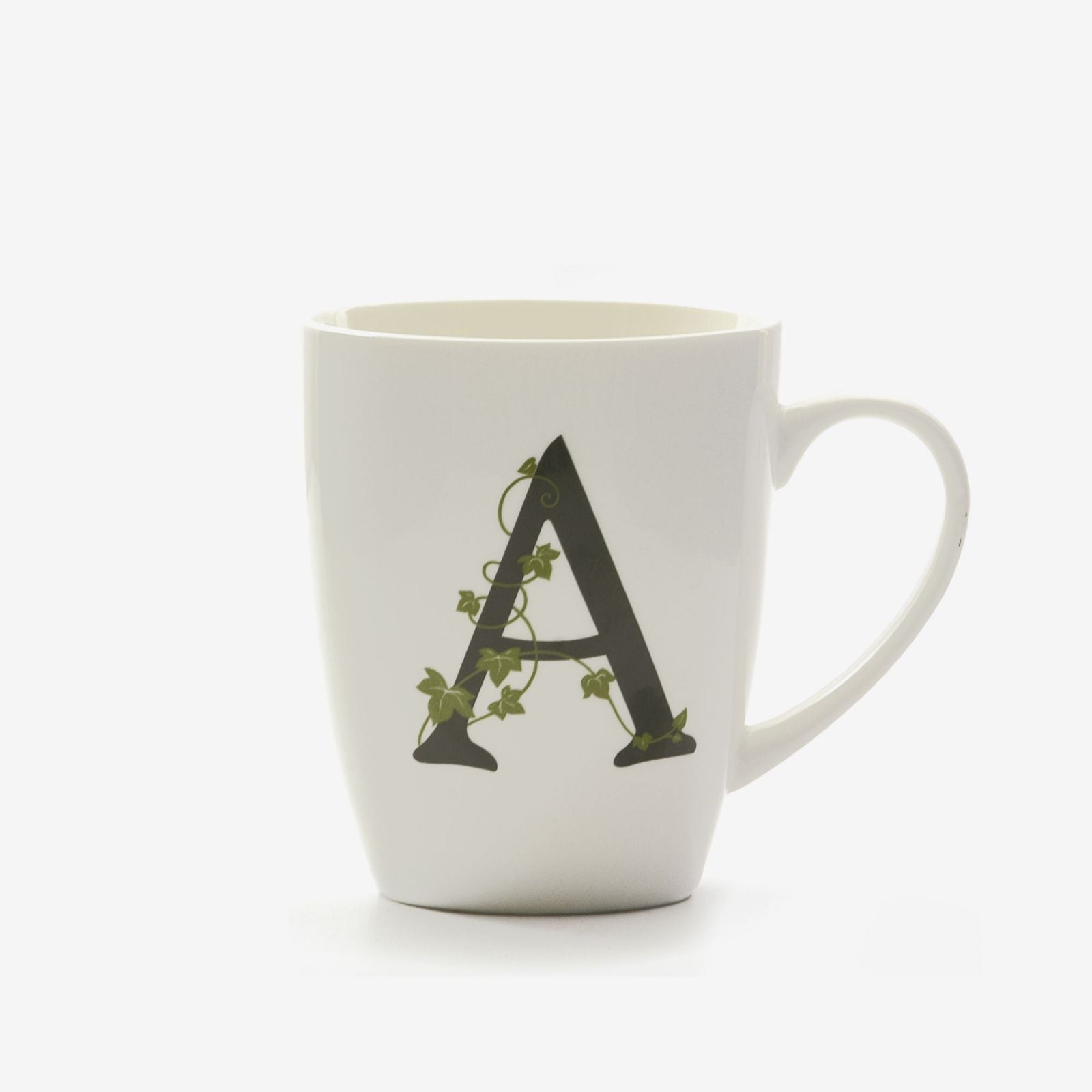 Tazza Mug in Porcellana con Iniziale Verde – La Porcellana Bianca