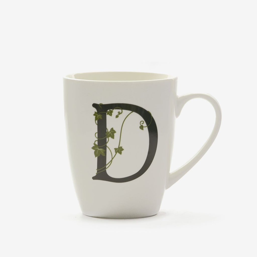 Tazza Mug in Porcellana con Iniziale Verde – La Porcellana Bianca