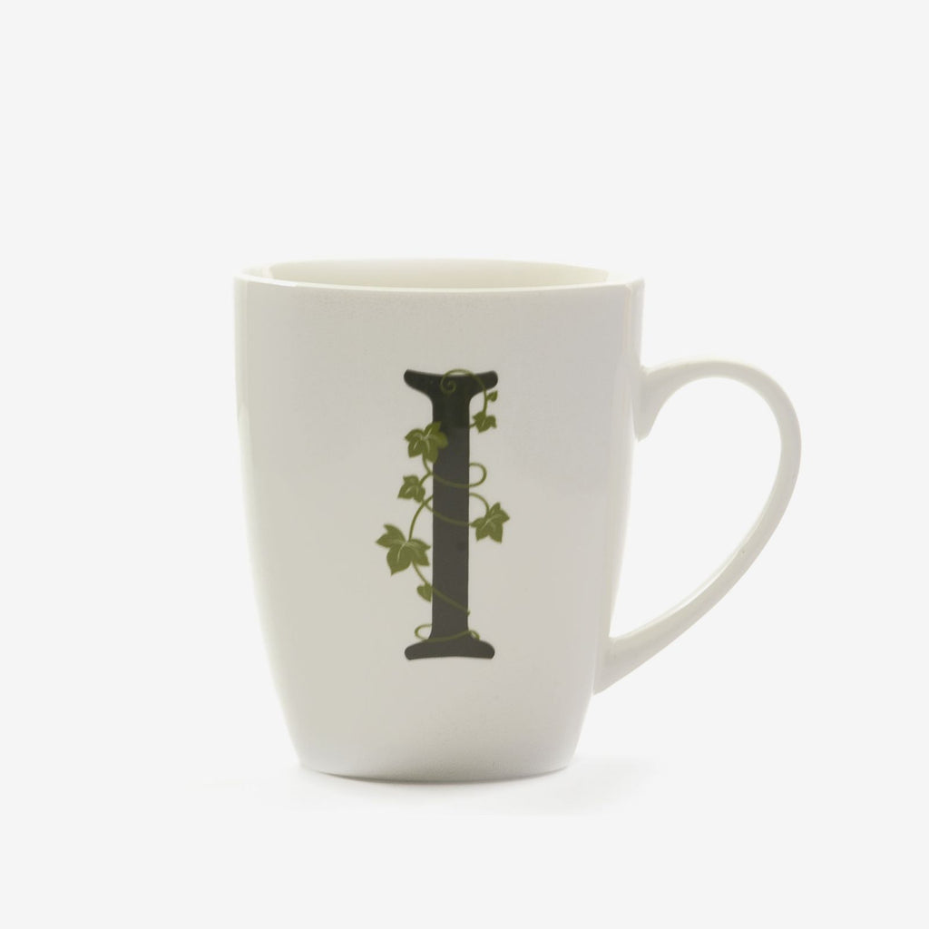 Tazza Mug in Porcellana con Iniziale Verde – La Porcellana Bianca