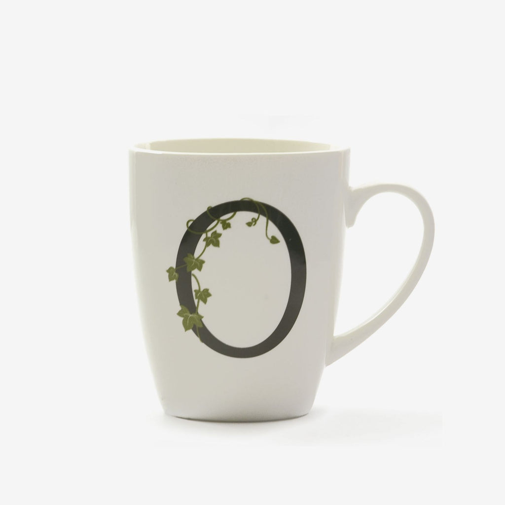 Tazza Mug in Porcellana con Iniziale Verde – La Porcellana Bianca