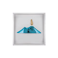 Quadro Bianco con Vesuvio Blu 17.5x17.5 cm - Bongelli Preziosi