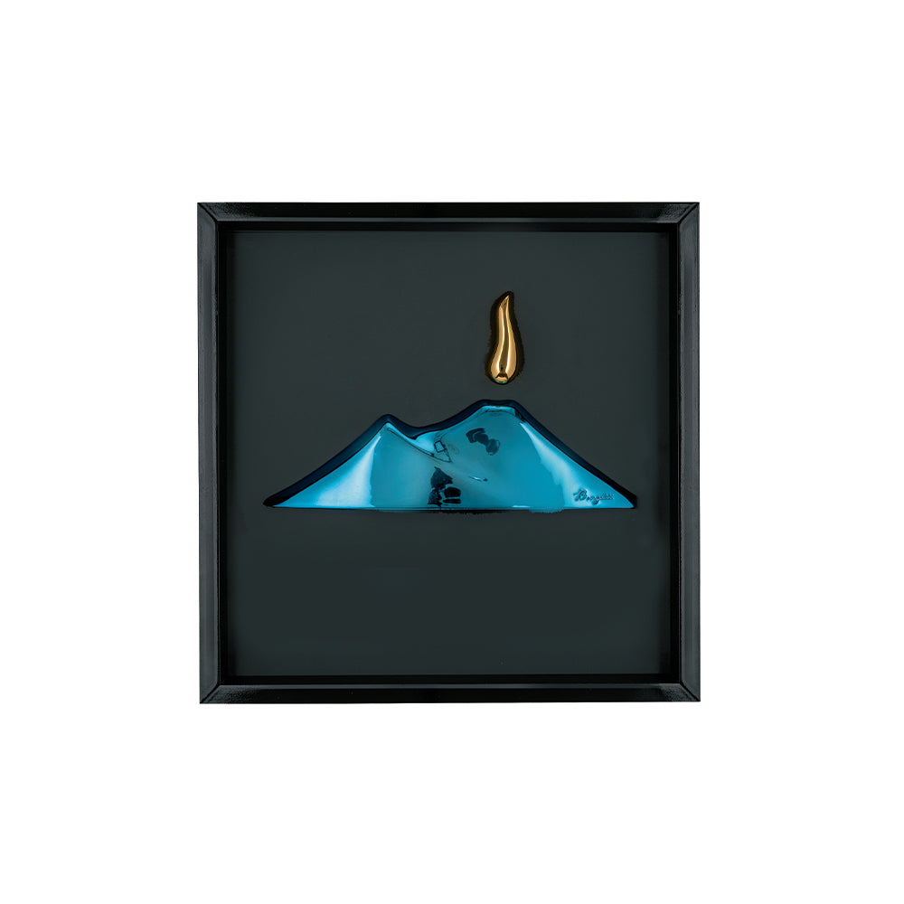 Quadretto Nero con Vesuvio Azzurro 17.5x17.5 cm - Bongelli Preziosi