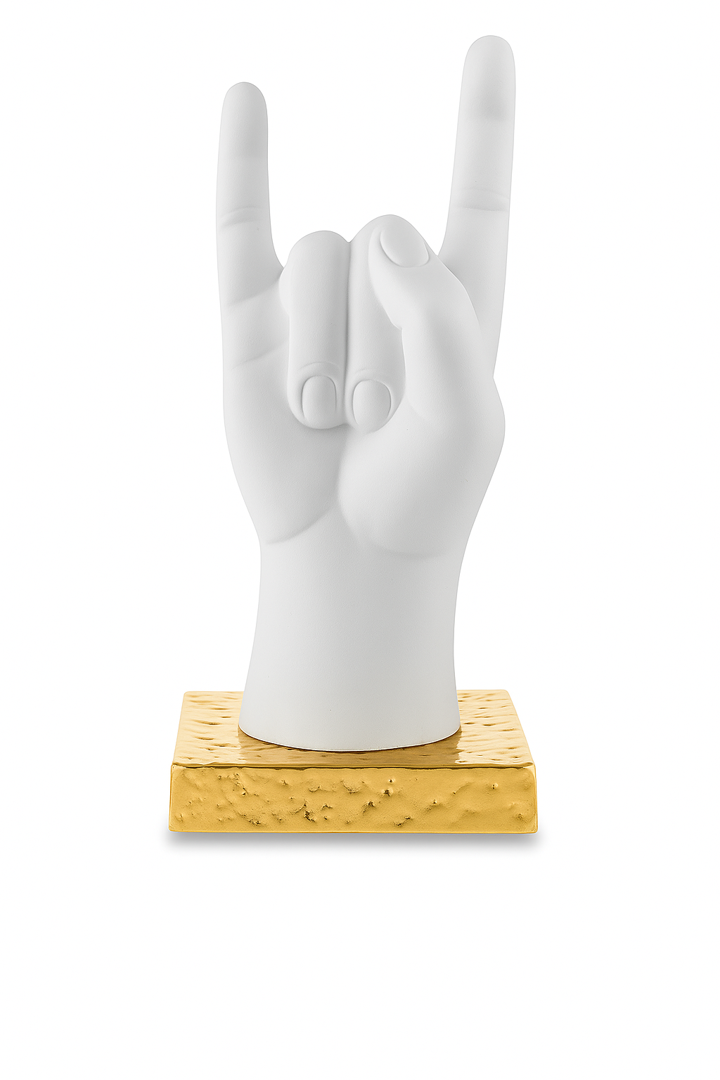 Scultura di Mani in Marmorino con Base Oro 12 h cm - Bongelli Preziosi