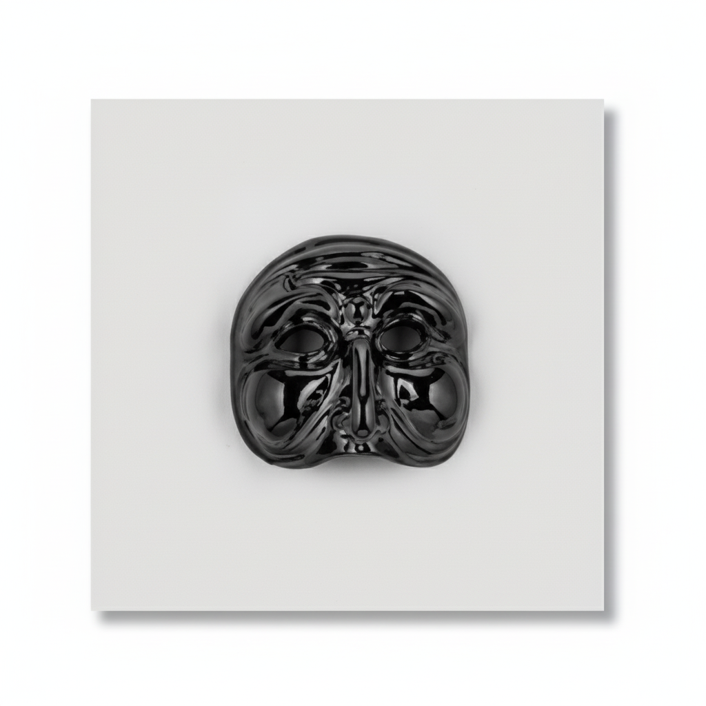 Quadretto Bianco con Maschera Canna di Fucile 16x16 cm - Bongelli Preziosi