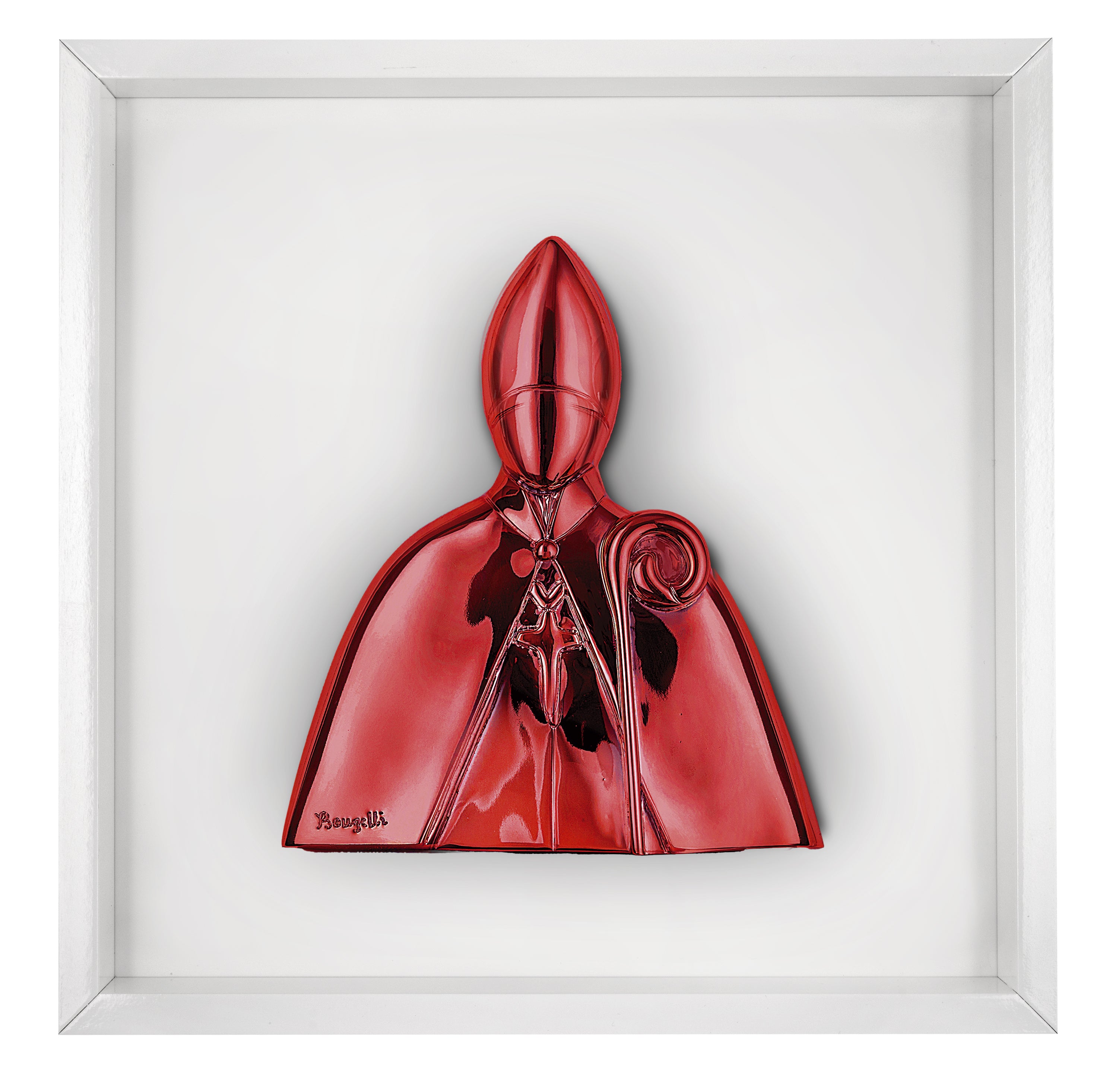 Quadretto Bianco con San Gennaro Rosso 17.5x17.5 cm - Bongelli Preziosi
