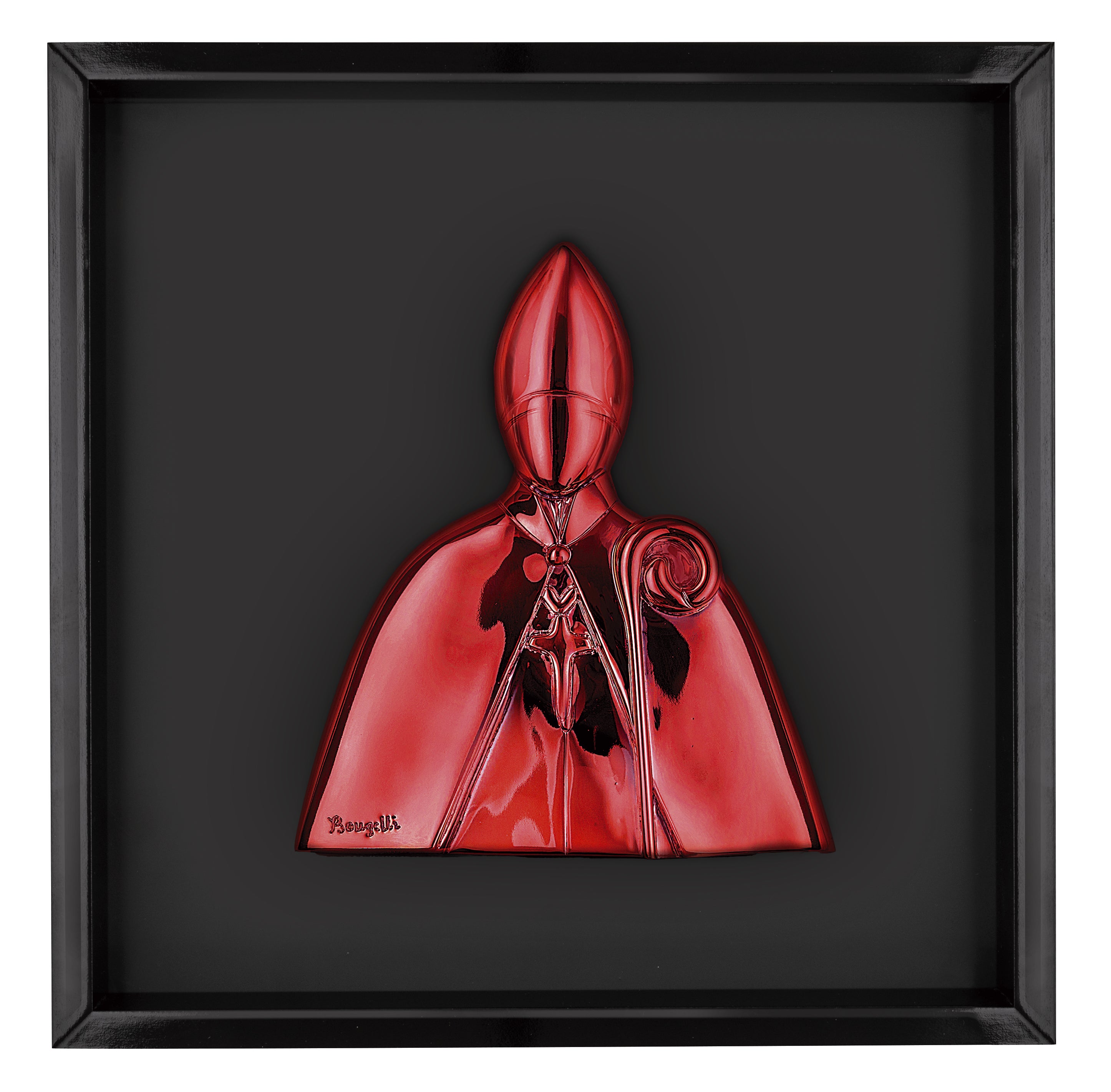 Quadretto Nero con San Gennaro  Rosso 17.5X17.5 cm - Bongelli Preziosi