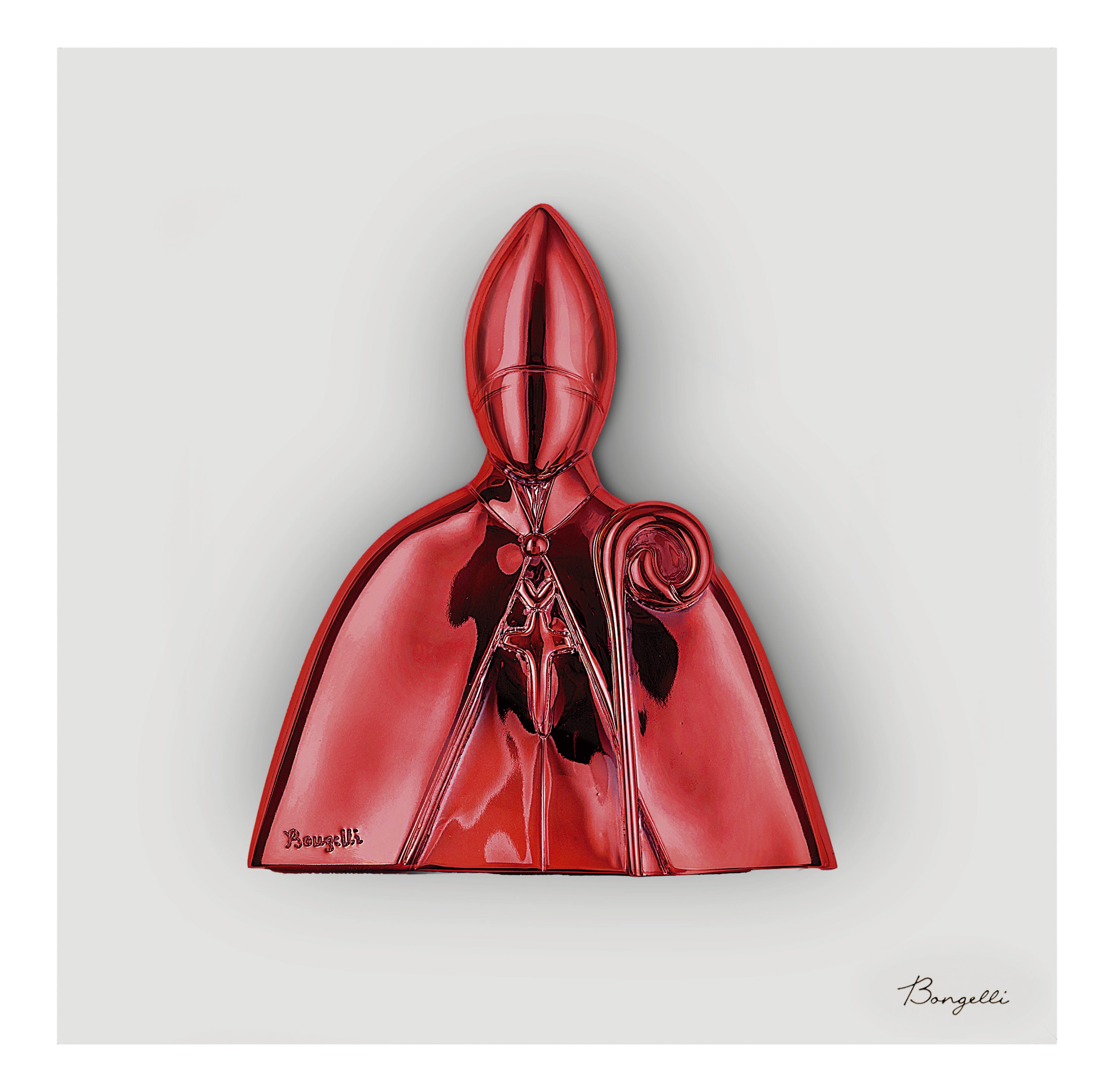 Quadretto Bianco con San Gennaro Rosso 16x16 cm - Bongelli Preziosi