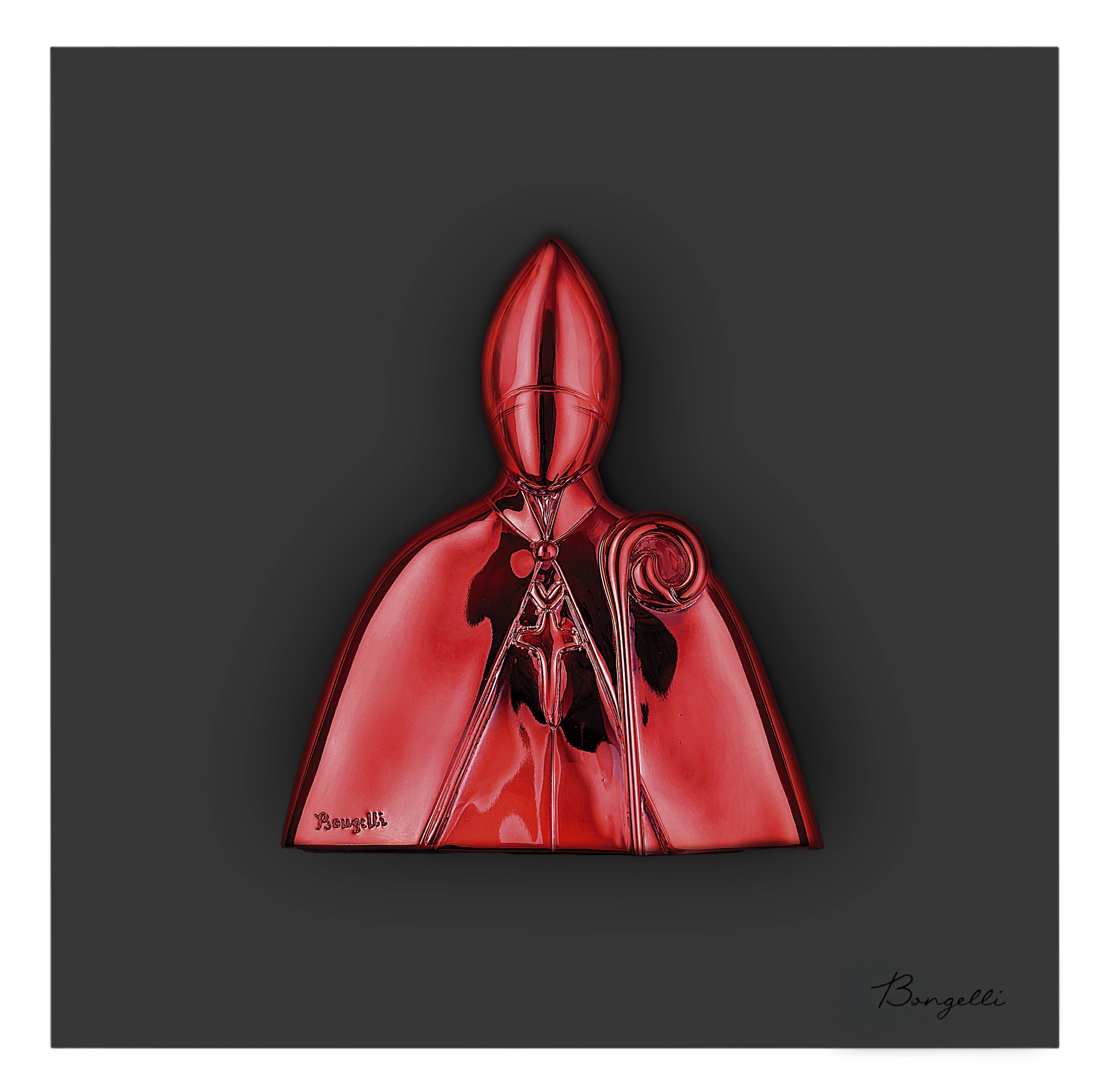 Quadretto Nero con San Gennaro Rosso 16x16 cm - Bongelli Preziosi