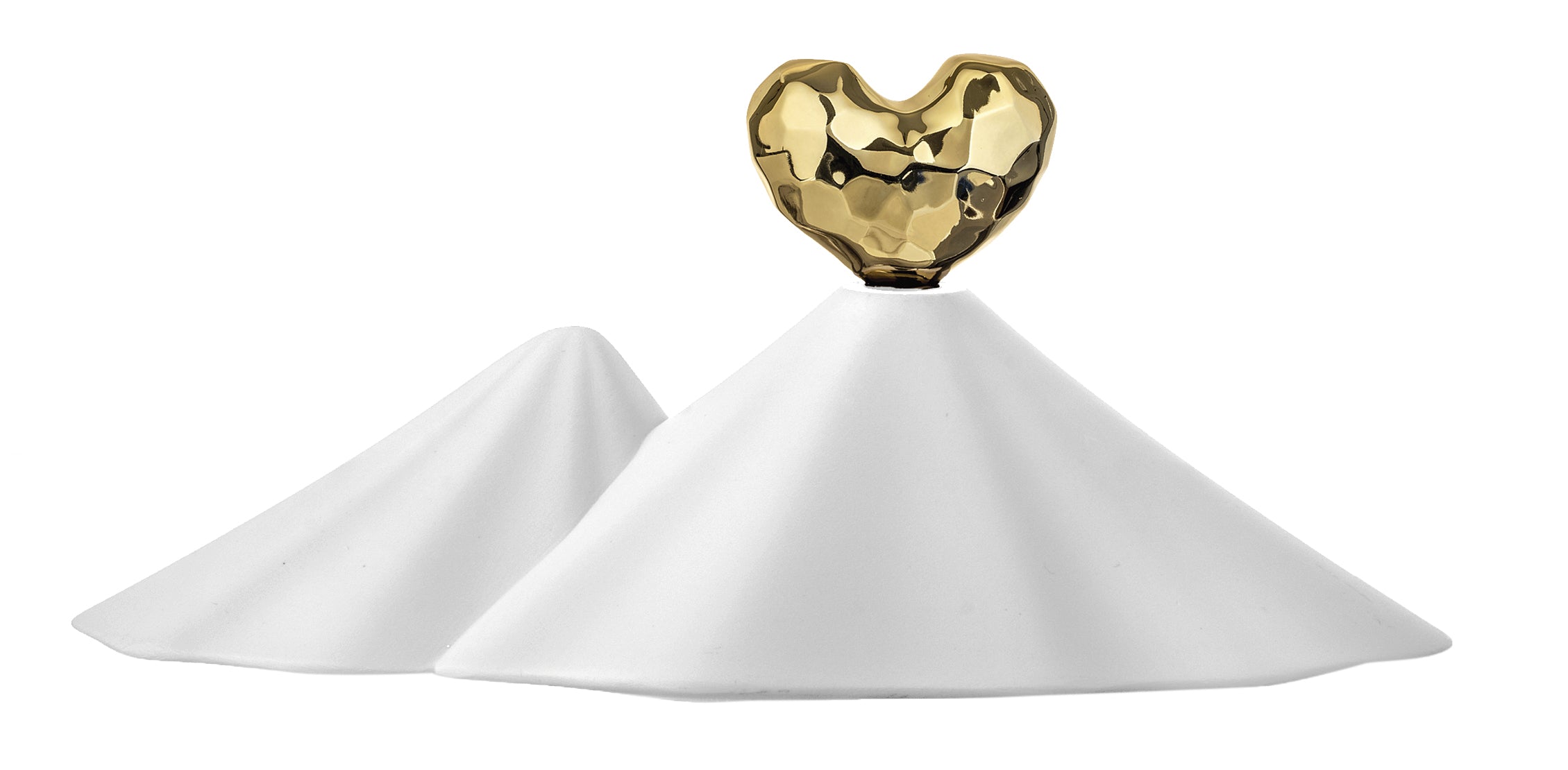 Vesuvio in Marmorino Bianco e Oro 17x10 cm - Bongelli Preziosi