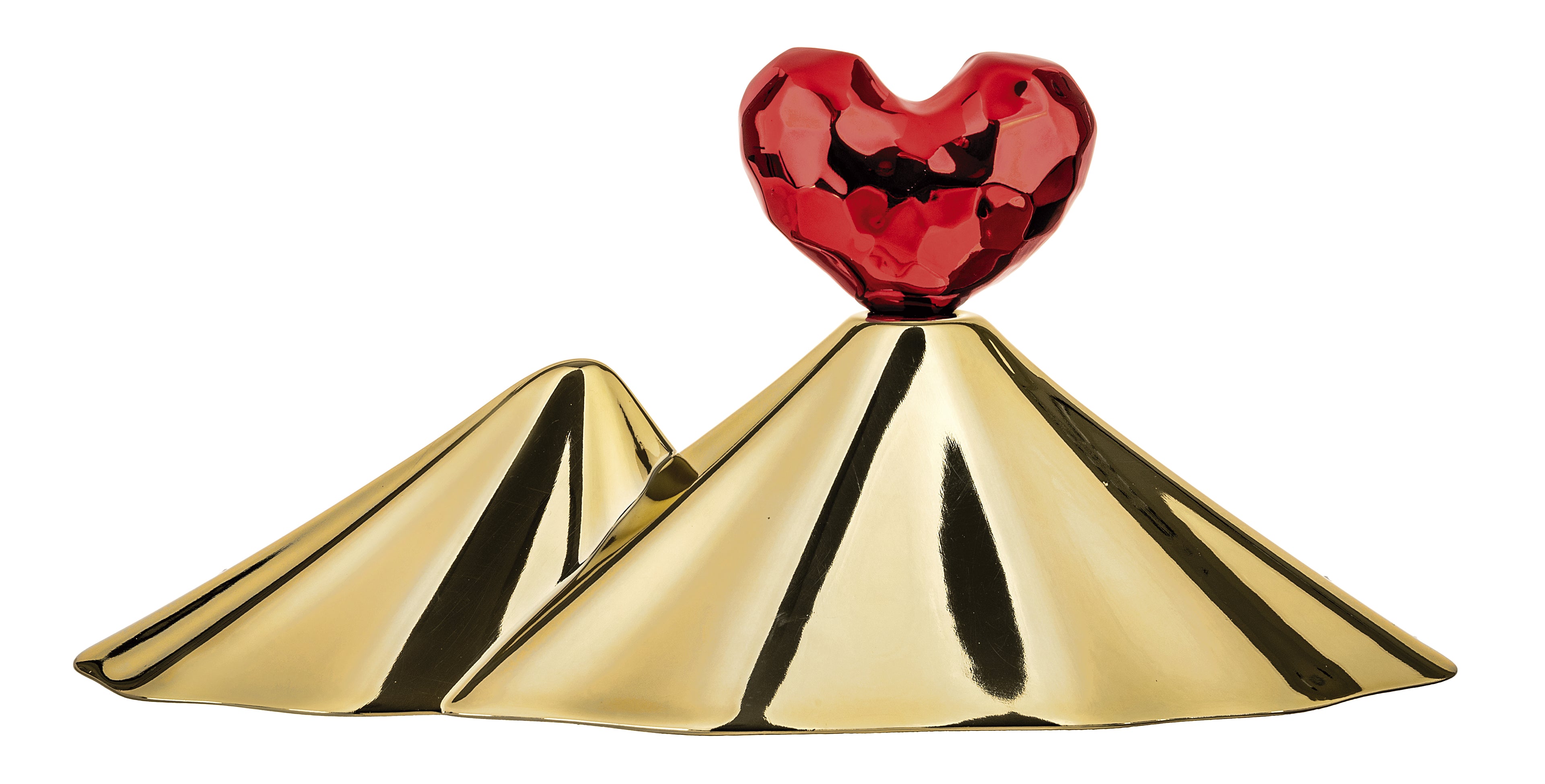 Vesuvio in Marmorino Oro e Rosso 17x10 cm - Bongelli Preziosi