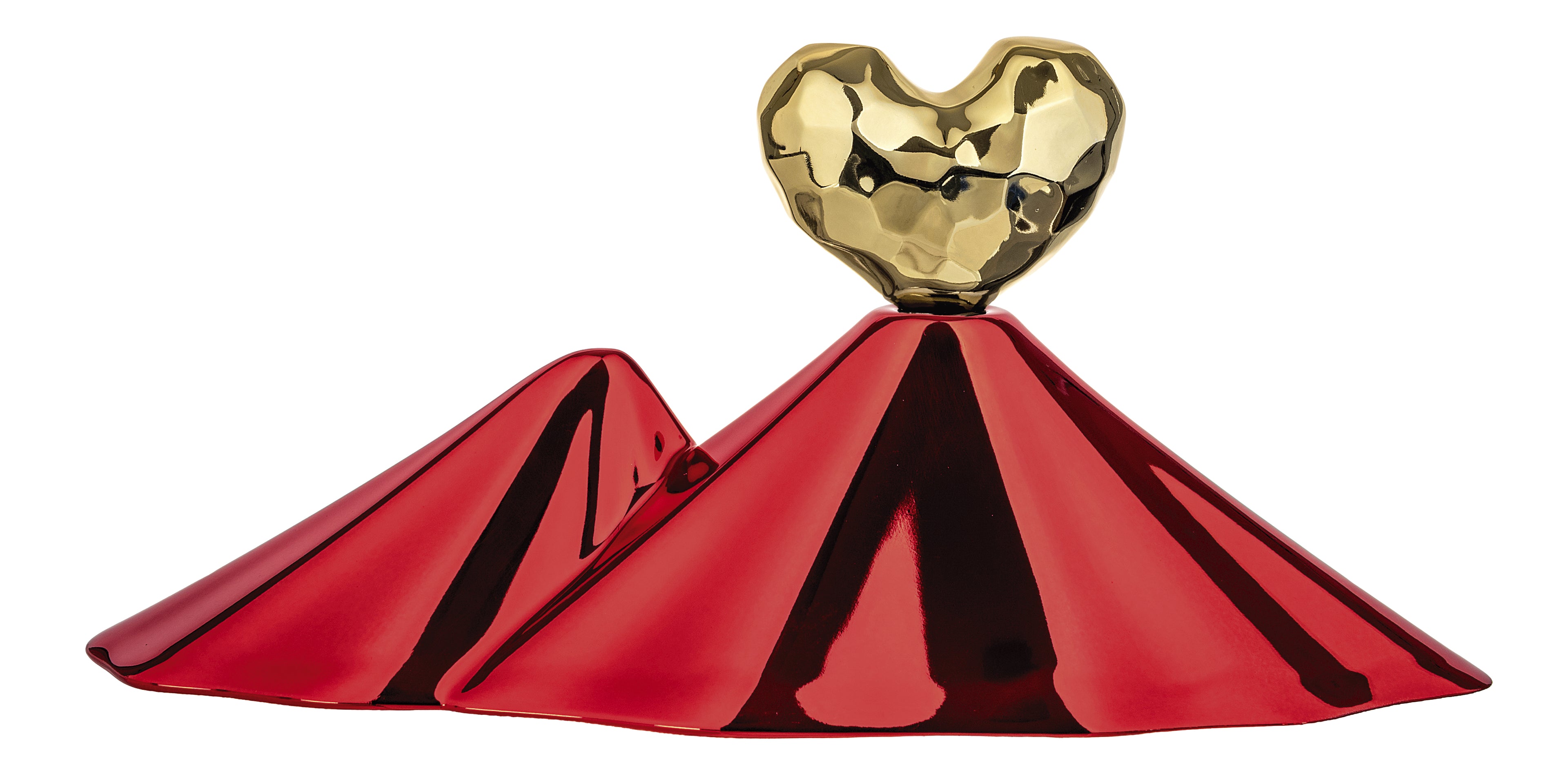 Vesuvio in Marmorino Rosso e Oro 26x14 cm - Bongelli Preziosi