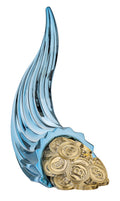 Cornucopia in Marmorino Blu con Dettagli Oro 14 h cm - Bongelli Preziosi