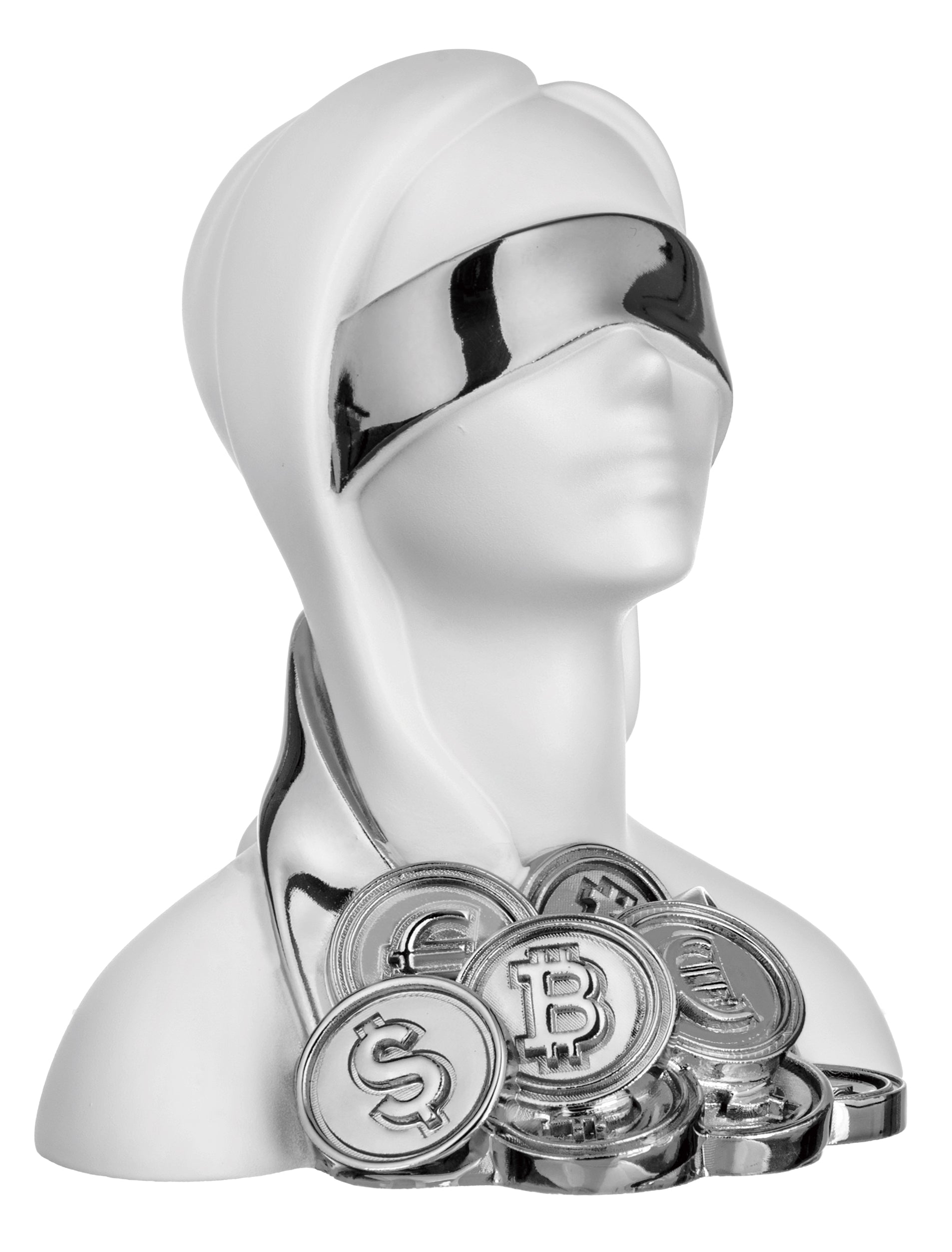 Statuetta in Marmorino Bianco con Dettagli Argento 12X15 cm - Bongelli Preziosi