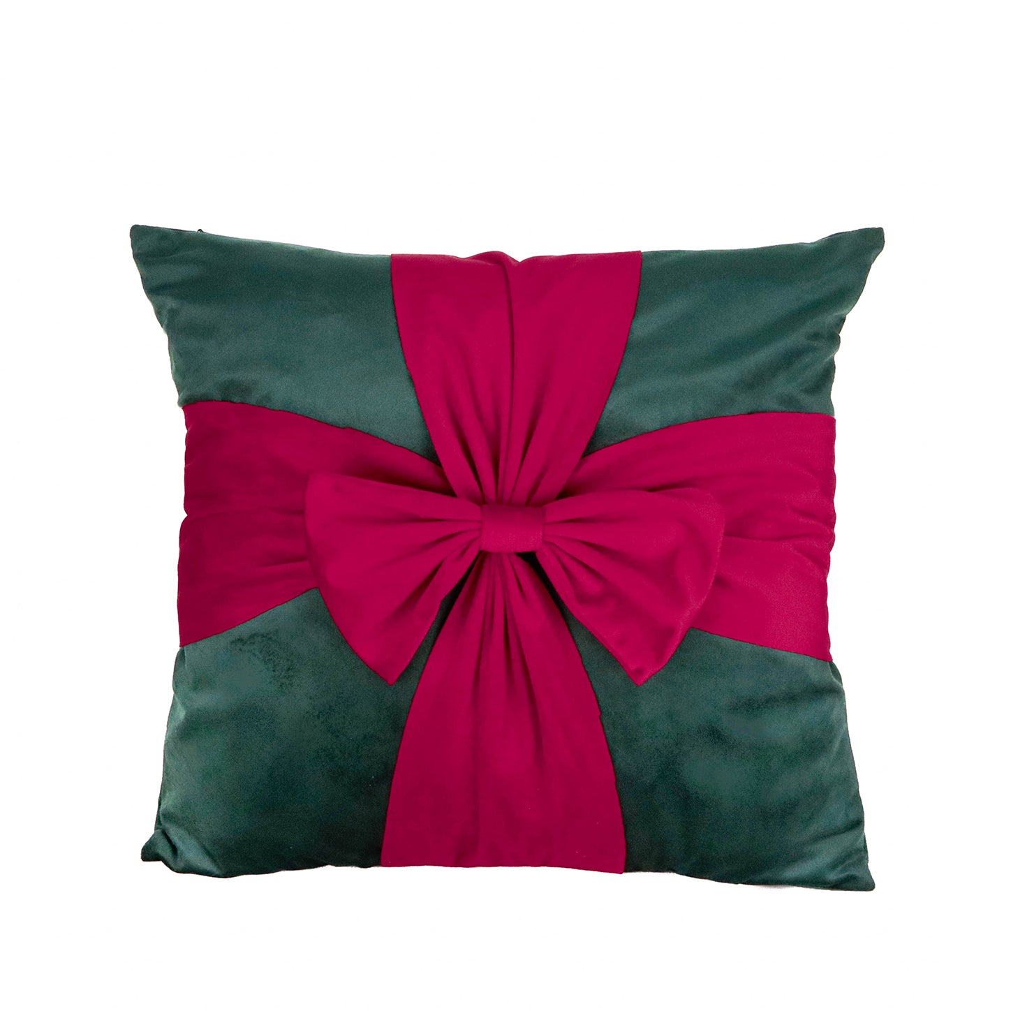 Cuscino in Velluto Verde con Fiocco 45 cm - Goodwill