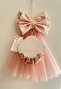 Fiocco Nascita in Tulle Rosa Artigianale 50 h cm - Madame Fioccò