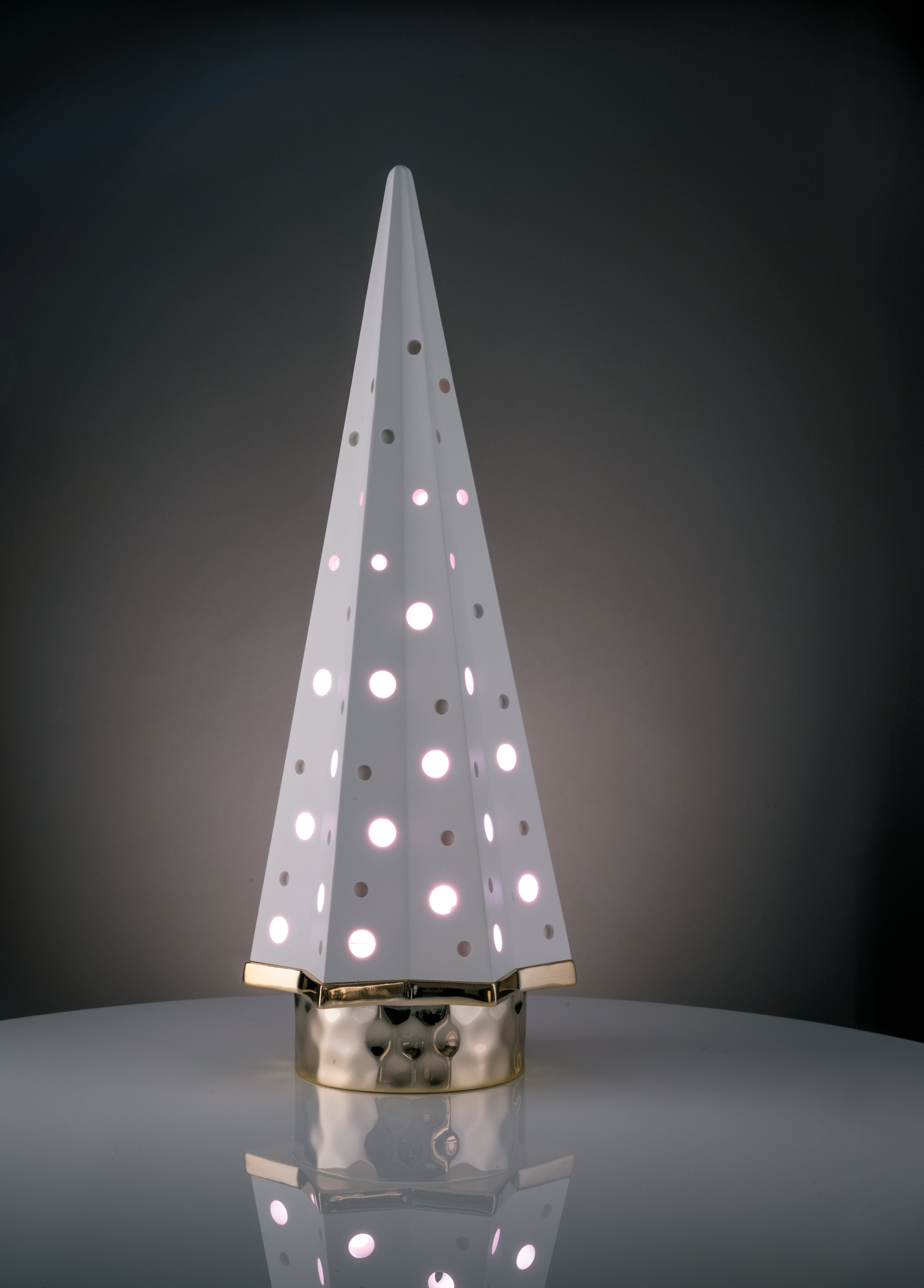 Alberello Stilizzato con Luce LED e Base Oro 18 h cm - Bongelli Preziosi