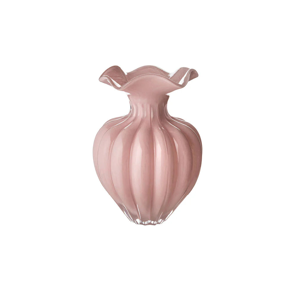 Vaso in Vetro Frastagliato Rosa 25 h cm - L'Arte di Nacchi