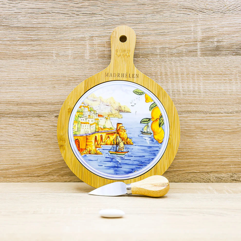 Tagliere Tondo con Paesaggio Caprese 27X19 cm - Madrhelen
