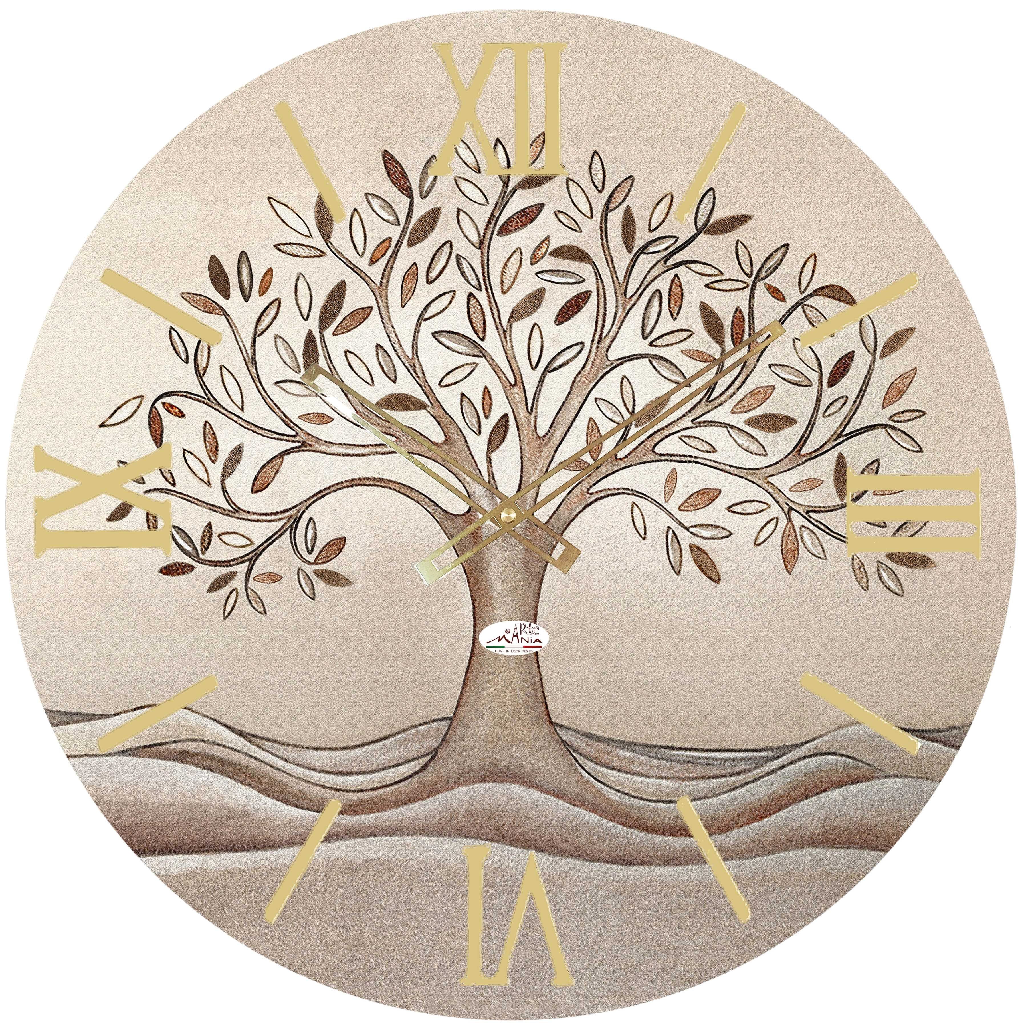 Orologio da Parete con Albero della Vita Tortora 60x60 cm