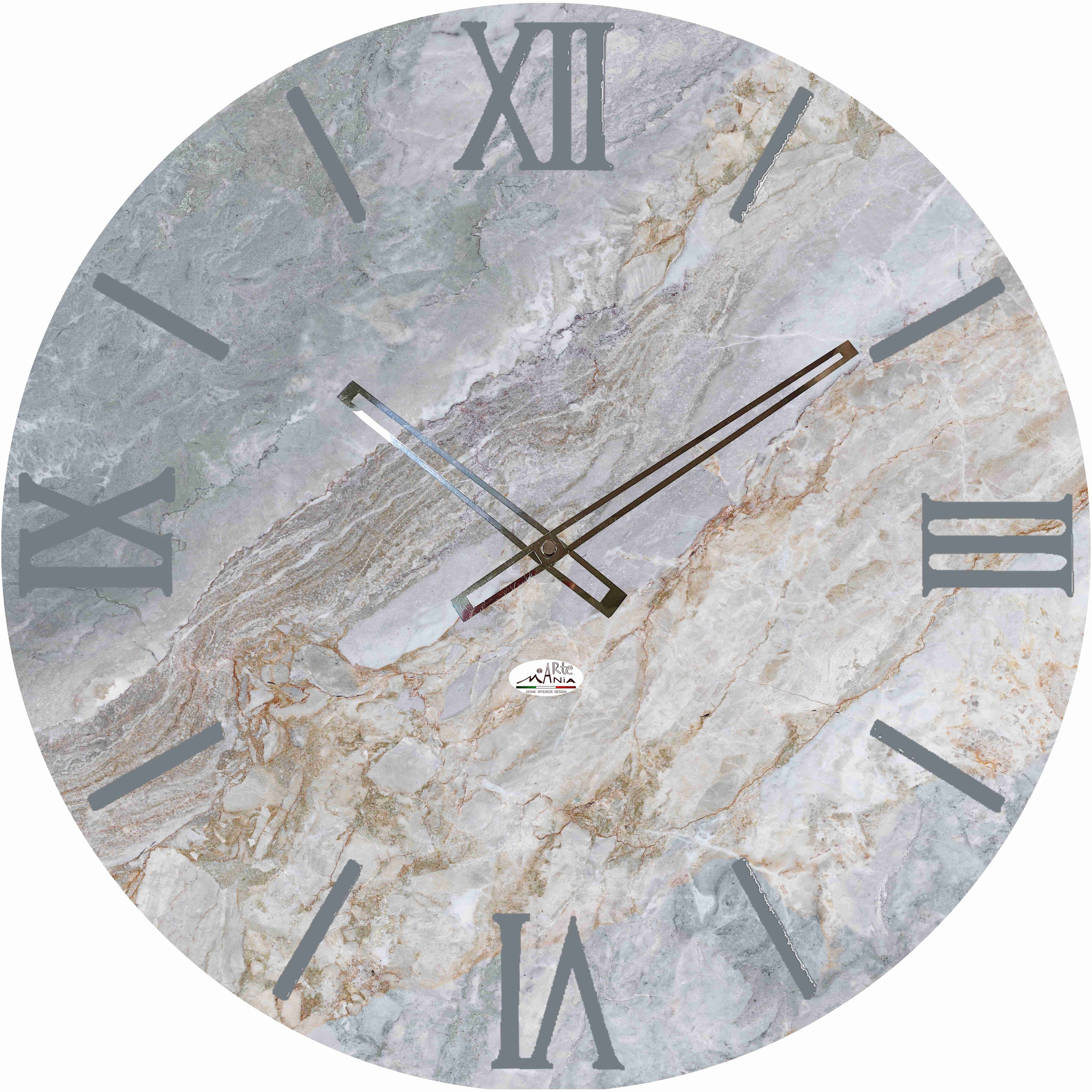 Orologio da Parete Personalizzabile con Effetto Marmo 60x60 cm