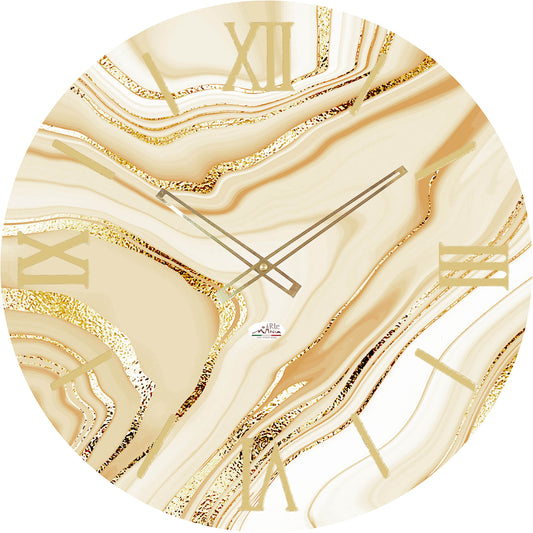 Orologio da Parete Personalizzabile con Effetto Marmo 60x60 cm