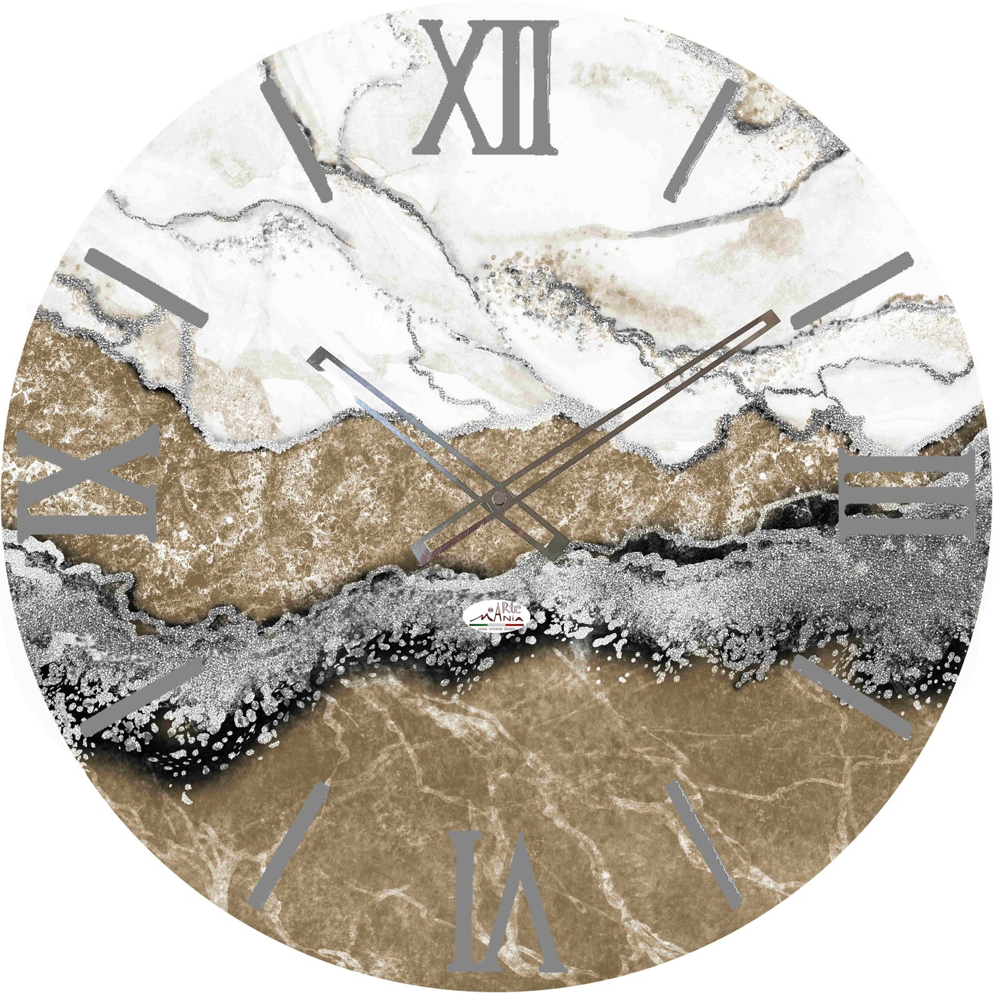 Orologio da Parete Personalizzabile con Effetto Marmo 60x60 cm